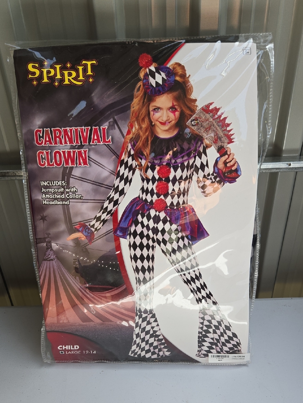 Spirit Carnival Clown Kids Costume - Black, White & Red Accents